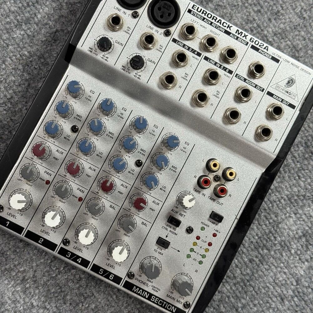 BEHRINGER EURORACK MX602A Ultra Low Noise Mixer - Works Great - No power Cable